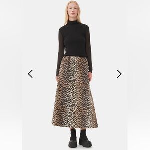 Ganni Leopard Print Elasticated waist Skirt